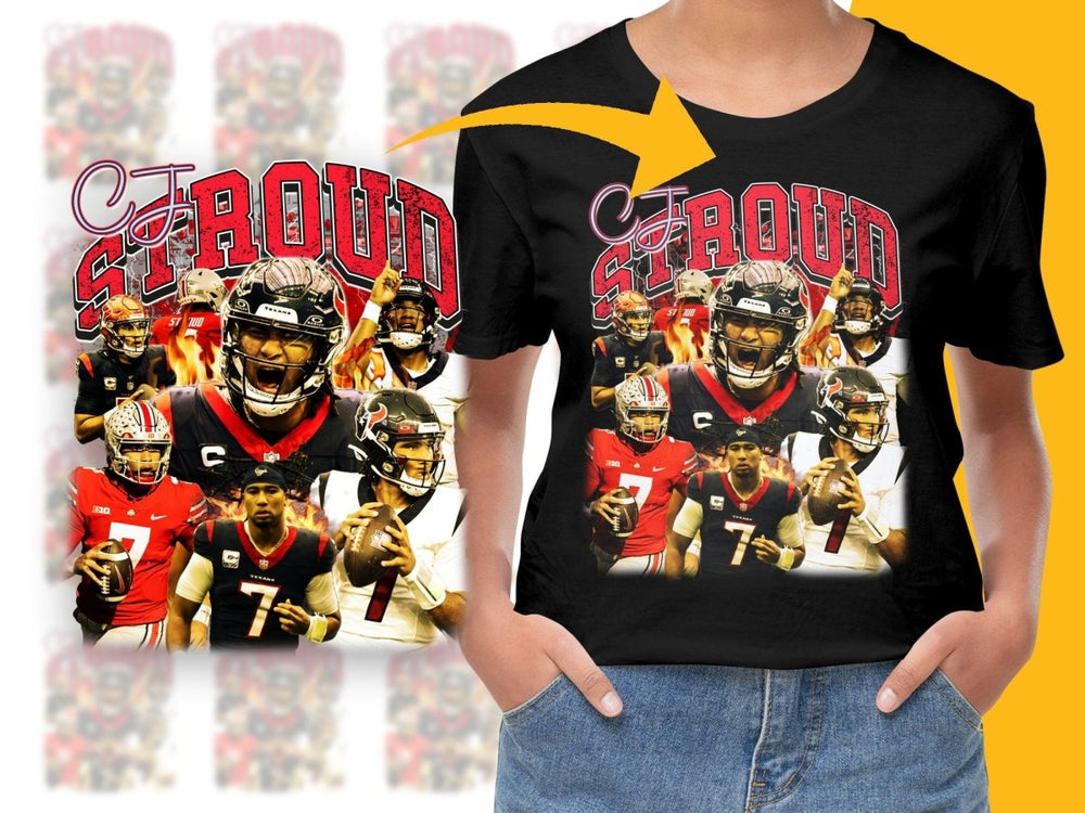 Dynamic CJ Stroud Bootleg Football Fan PNG File - Teepew