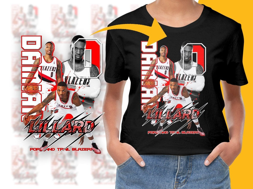 Dynamic Damian Lillard Basketball Star Portland Trail Blazers PNG File - Teepew