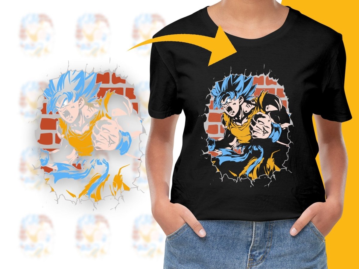 Dynamic Goku Smash Through Brick Wall PNG File - Teepew