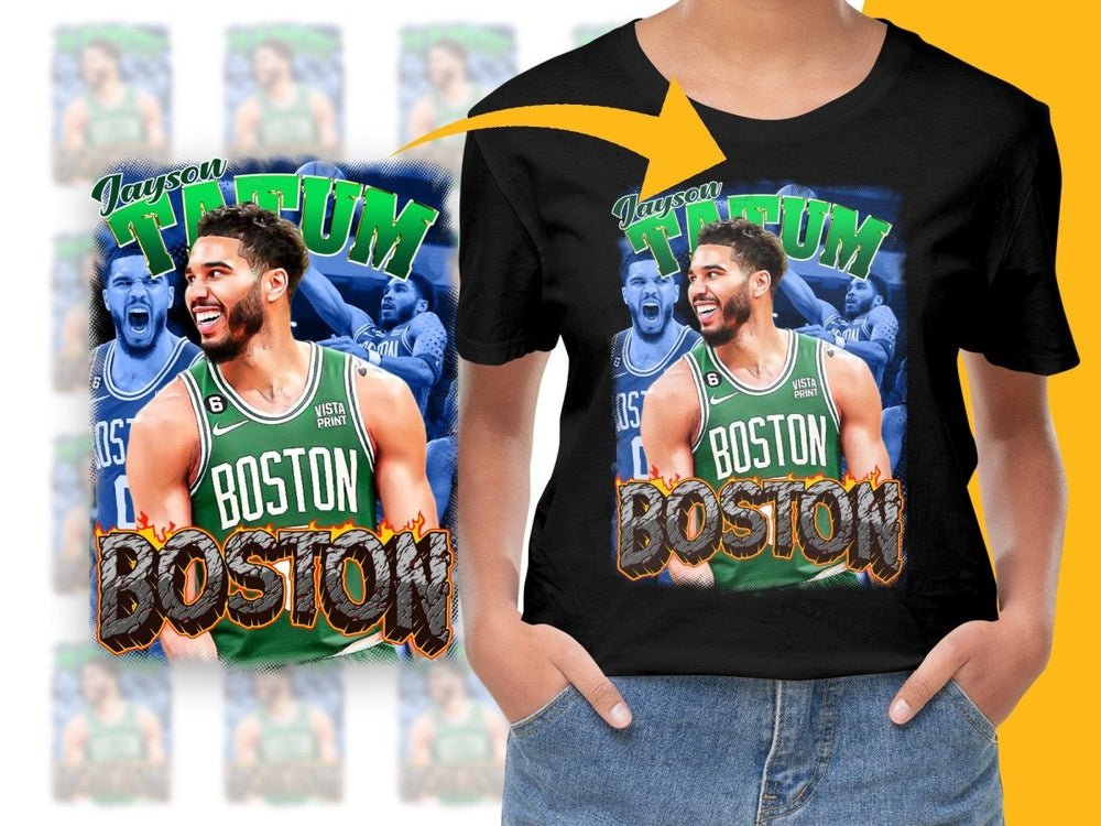 Dynamic Jayson Tatum Boston Celtics Basketball Star Bootleg PNG File - Teepew