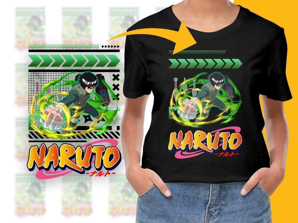 Dynamic Rock Lee in Action Graphic Anime PNG File - Teepew