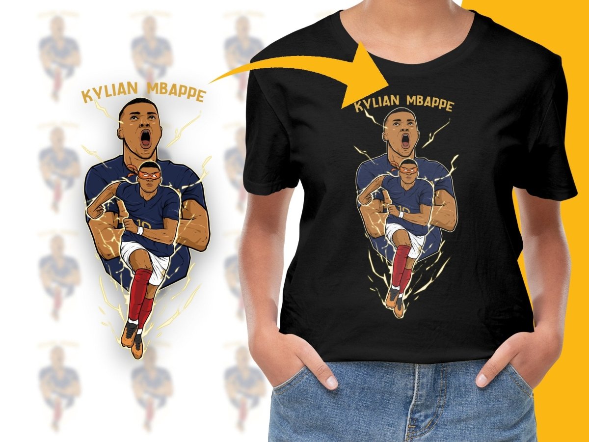 Dynamic Soccer Illustration Kylian Mbappe PNG File - Teepew