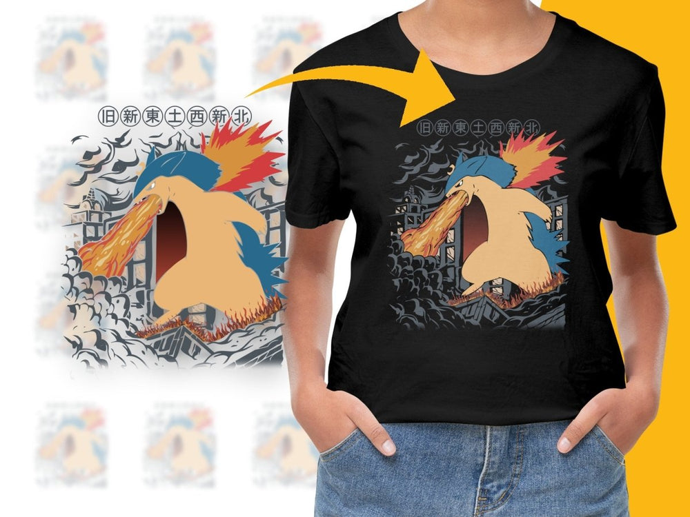 Dynamic Typhlosion Battle Scene Graphic PNG File - Teepew