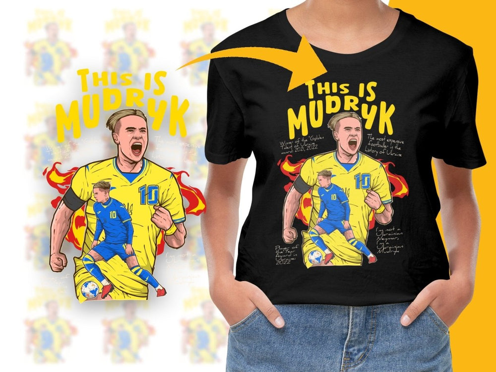 Dynamic Ukraine Team Player Mudryk PNG File - Teepew