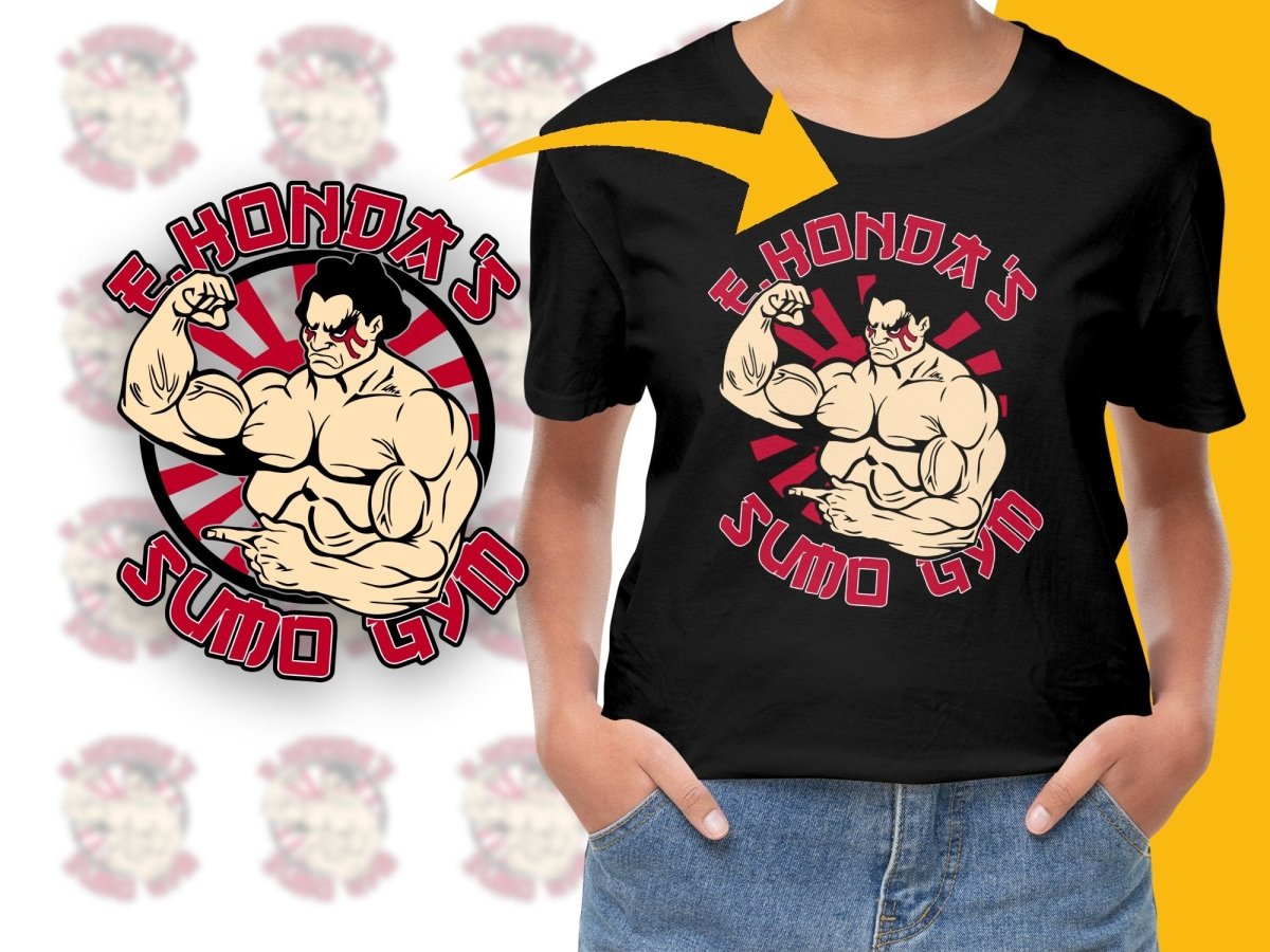 E. Honda's Sumo Gym Graphic Muscle Flexing PNG File - Teepew