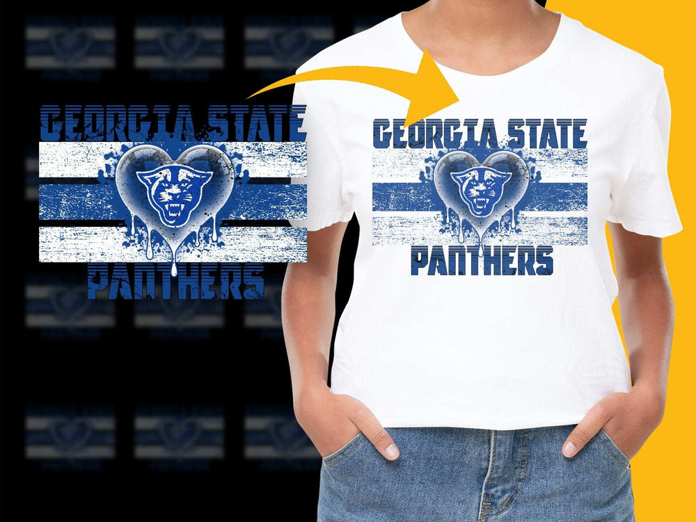 Georgia State Panthers T-Shirt, Blue and White Graphic Tee, Casual Sports Apparel for Fans