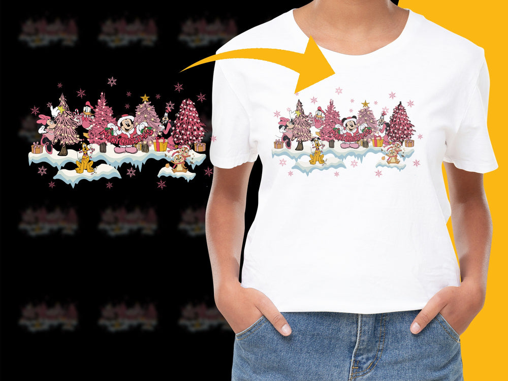 Festive Holiday T-Shirt, Christmas Gnomes Print, Cute Winter Theme Apparel for Women, Casual Cotton Tee