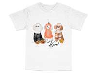 Load image into Gallery viewer, Halloween T-Shirt Cute Ghost Pumpkin Mummy Design, Spooky Kids Tee, Autumn Festival Shirt, Unisex Ghostly Apparel