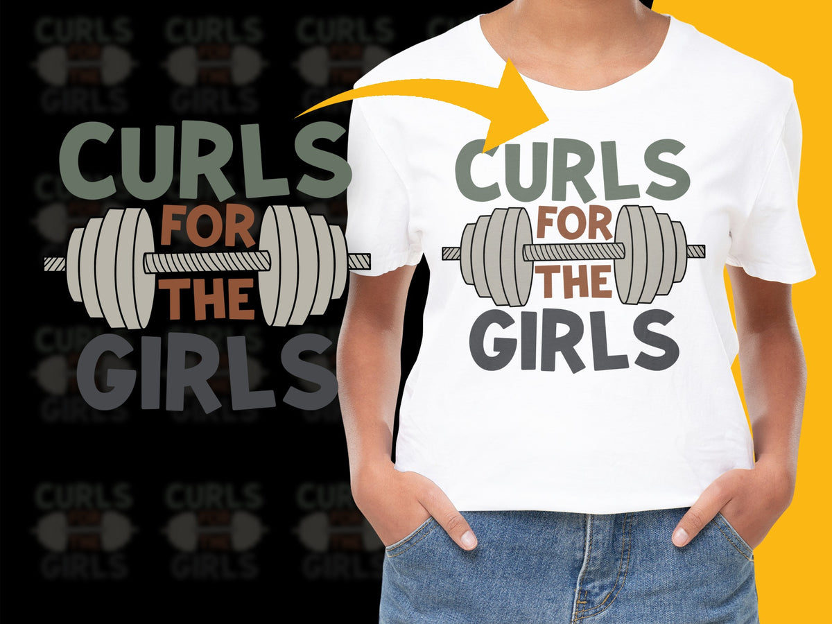 Curls For The Girls T-Shirt, Fitness Gym Workout Tee, Women's Empowerment, Weightlifting Shirt, Cotton Top, Gift for Her
