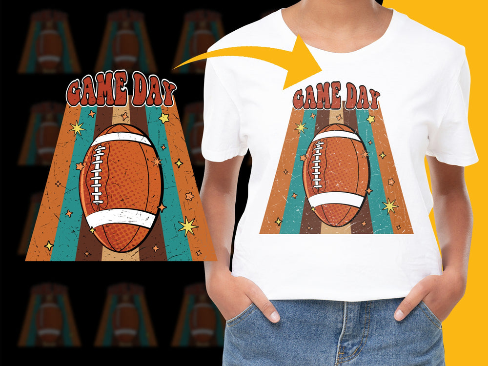 Game Day Football T-Shirt, Vintage Sports Tee, Retro Athletic Style, Unisex Kids' Apparel
