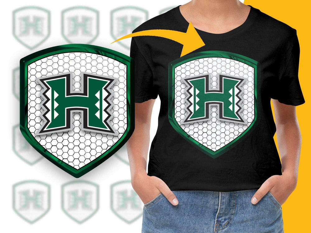 University of Hawaii Logo T-Shirt, Graphic Tee, Black Cotton Shirt, Sports Fan Apparel, Casual Wear, Trendy Design