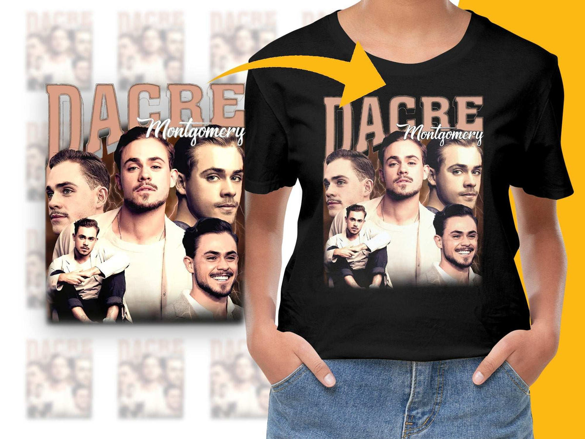 Dacre Montgomery Graphic T-Shirt, Celebrity Photo Collage Tee, Unisex Fit Fashion Shirt, Unique Gift Idea