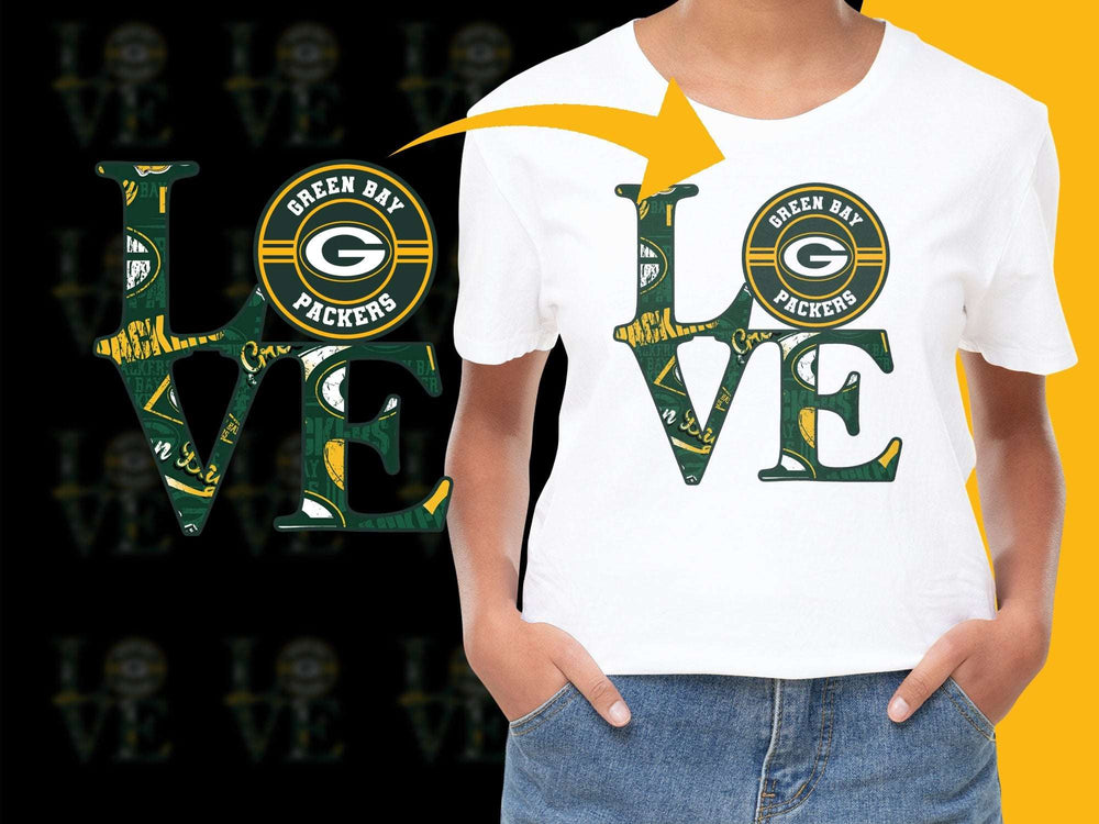 Green Bay Packers Love T-Shirt, Unisex Sports Fan Apparel, Football Graphic Tee, Casual Wear