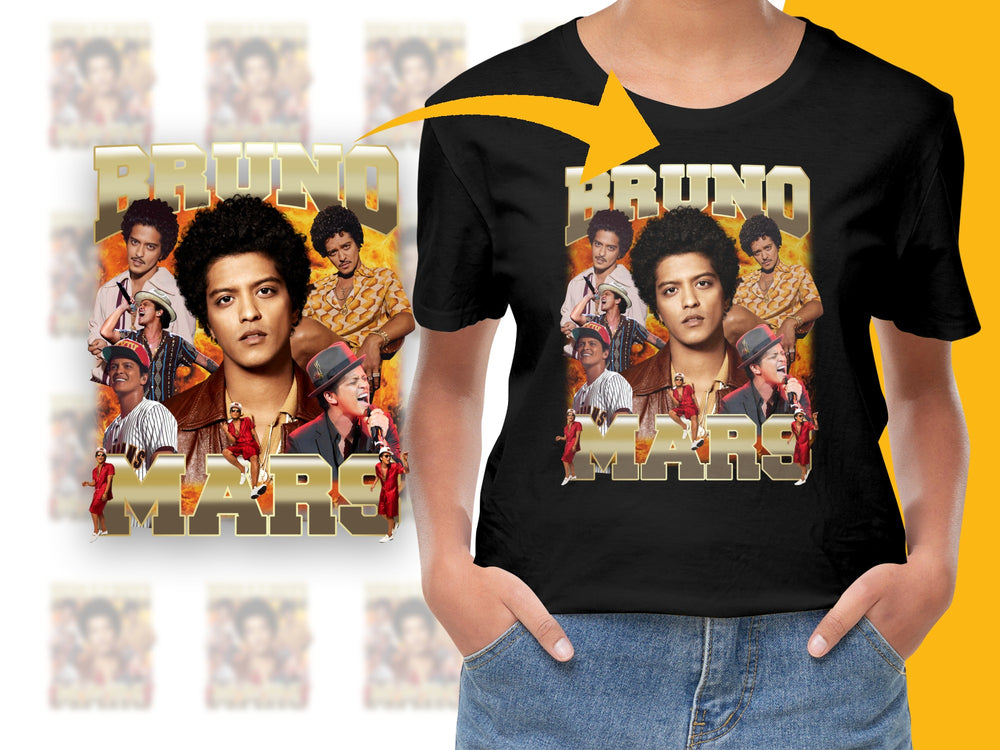 Bruno Mars Graphic T-Shirt, Vintage Print Unisex Tee, Pop Music Artist Fan Merchandise, Retro Style Shirt Gift