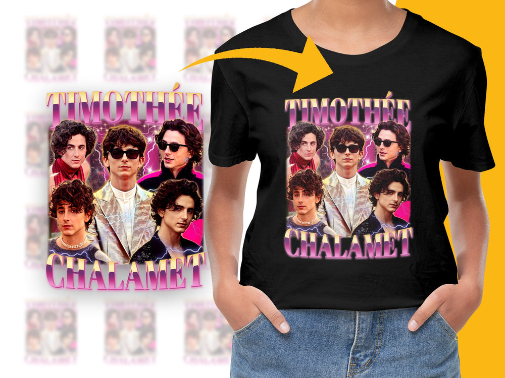 Timothee Chalamet Graphic Tee, Vintage Style Fan T-Shirt, Unisex Pop Culture Fashion, Gift Idea for Movie Lovers