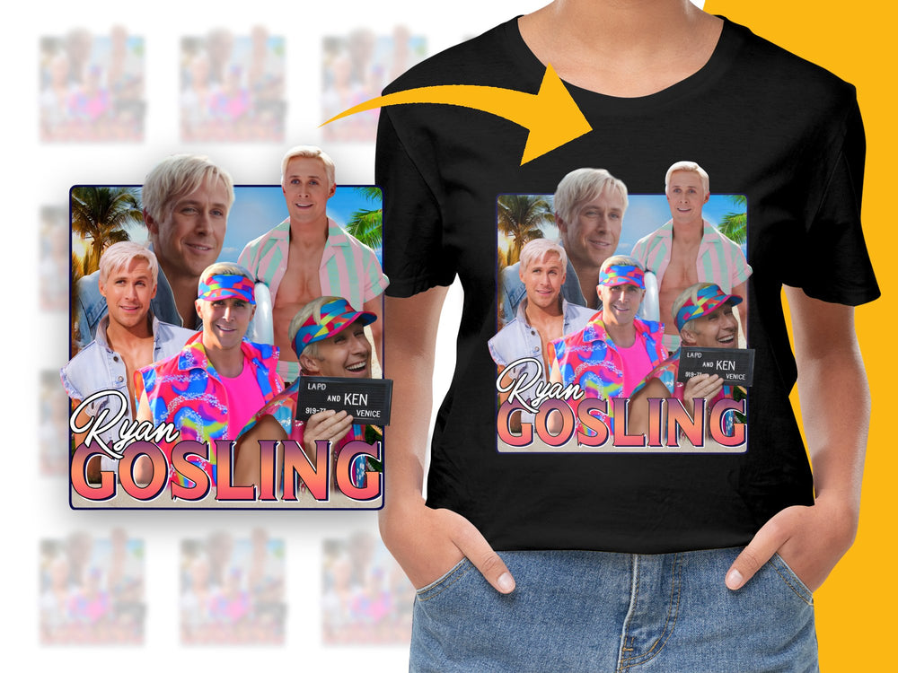 Ryan Gosling Graphic T-Shirt, Cool Celebrity Printed Tee, Unisex Fashion Top, Unique Gift Idea