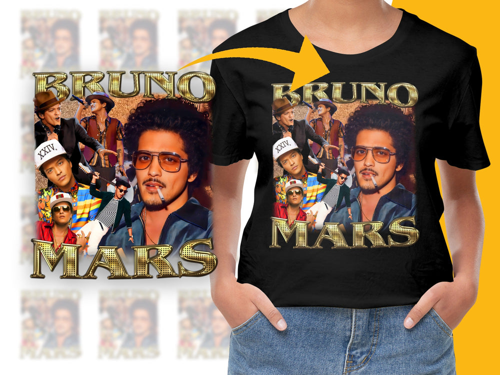 Bruno Mars Graphic T-Shirt, Vintage Pop Star Concert Tee, Retro Music Fan Apparel, Unique Gift Idea