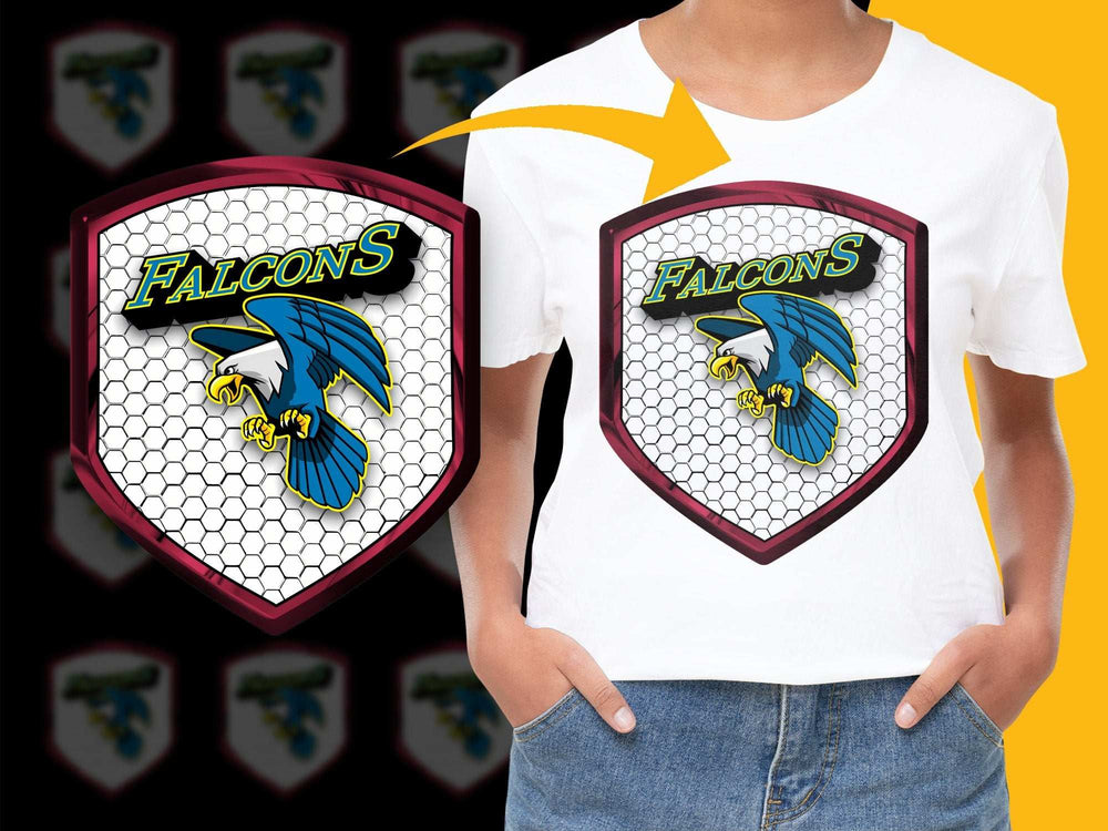 Falcon's Team Logo T-Shirt, Kids Sports Graphic Tee, School Mascot Shirt, Youth Casual Wear