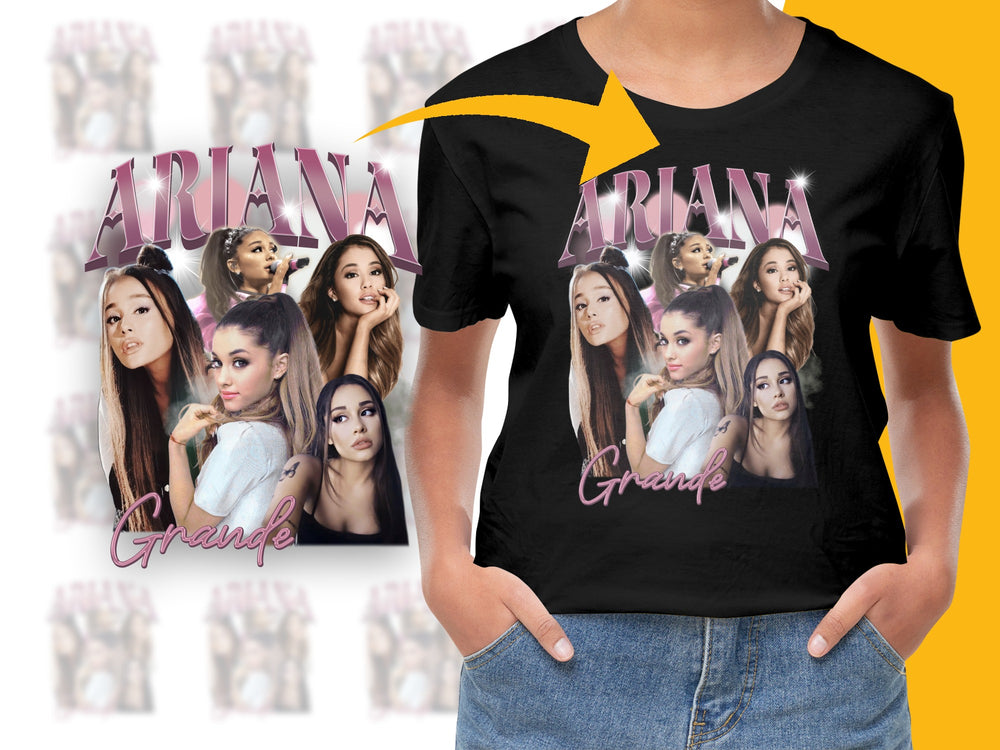 Ariana Grande Fan T-Shirt, Multiple Poses Print, Pop Star Tee, Casual Music Apparel, Gift for Her