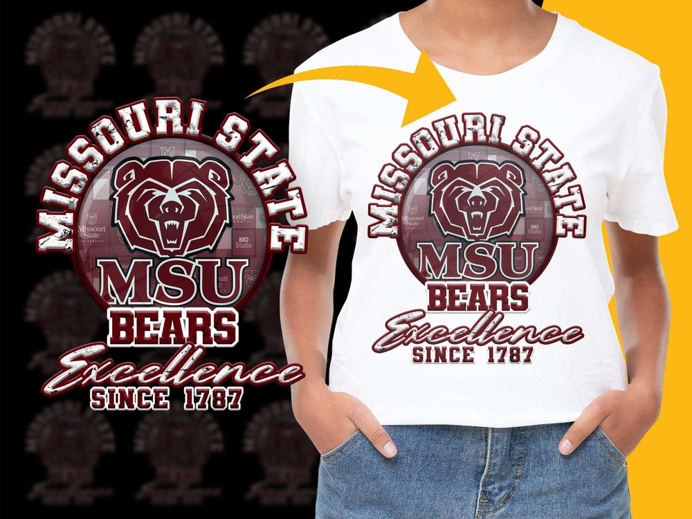 Missouri State University MSU Bears T-Shirt, Excellence Since 1787 Graphic Tee
