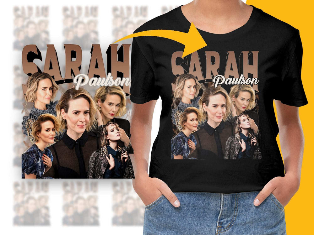 Sarah Paulson Fan T-Shirt, Multiple Poses Graphic Tee, Celebrity Apparel, Gift for TV Show Lovers, Trendy Unisex Top