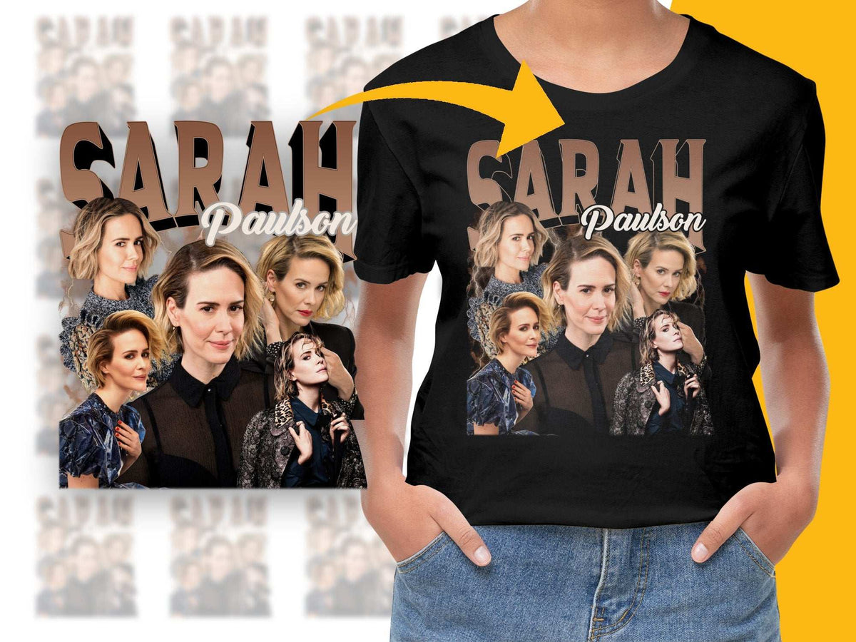 Sarah Paulson Fan T-Shirt, Multiple Poses Graphic Tee, Celebrity Apparel, Gift for TV Show Lovers, Trendy Unisex Top