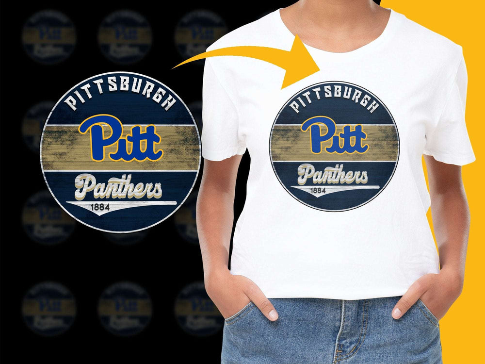 Pittsburgh Pitt Panthers T-Shirt, Vintage Logo, College Sports Apparel, Fan Gear 1884
