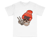 Load image into Gallery viewer, Skeleton Hand Graphic T-Shirt, Skull in Beanie Design, Urban Streetwear, Unisex Casual Tee, Cool Hipster Clothing, Unique Fashion Top