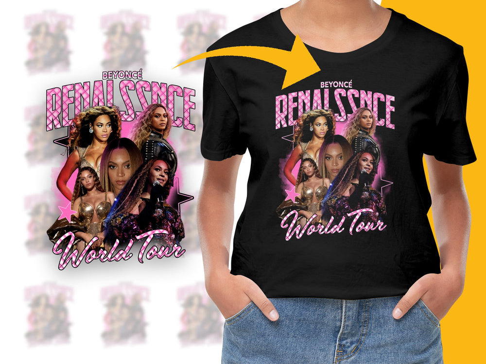 Beyonce Renaissance World Tour T-shirt, Black Graphic Tee, Pop Star Concert Merchandise