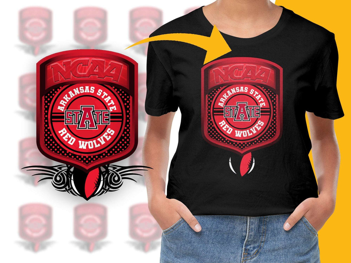 Arkansas State Red Wolves NCAA T-Shirt, Cool Graphic College Sports Tee, Fan Apparel