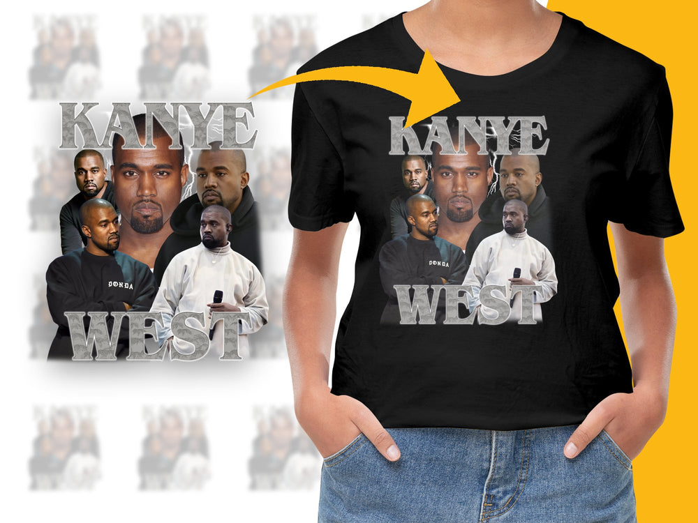 Kanye West Graphic T-Shirt, Hip Hop Artist Inspired Fashion Tee, Music Fans Apparel, Trendy Celebrity Print Shirt