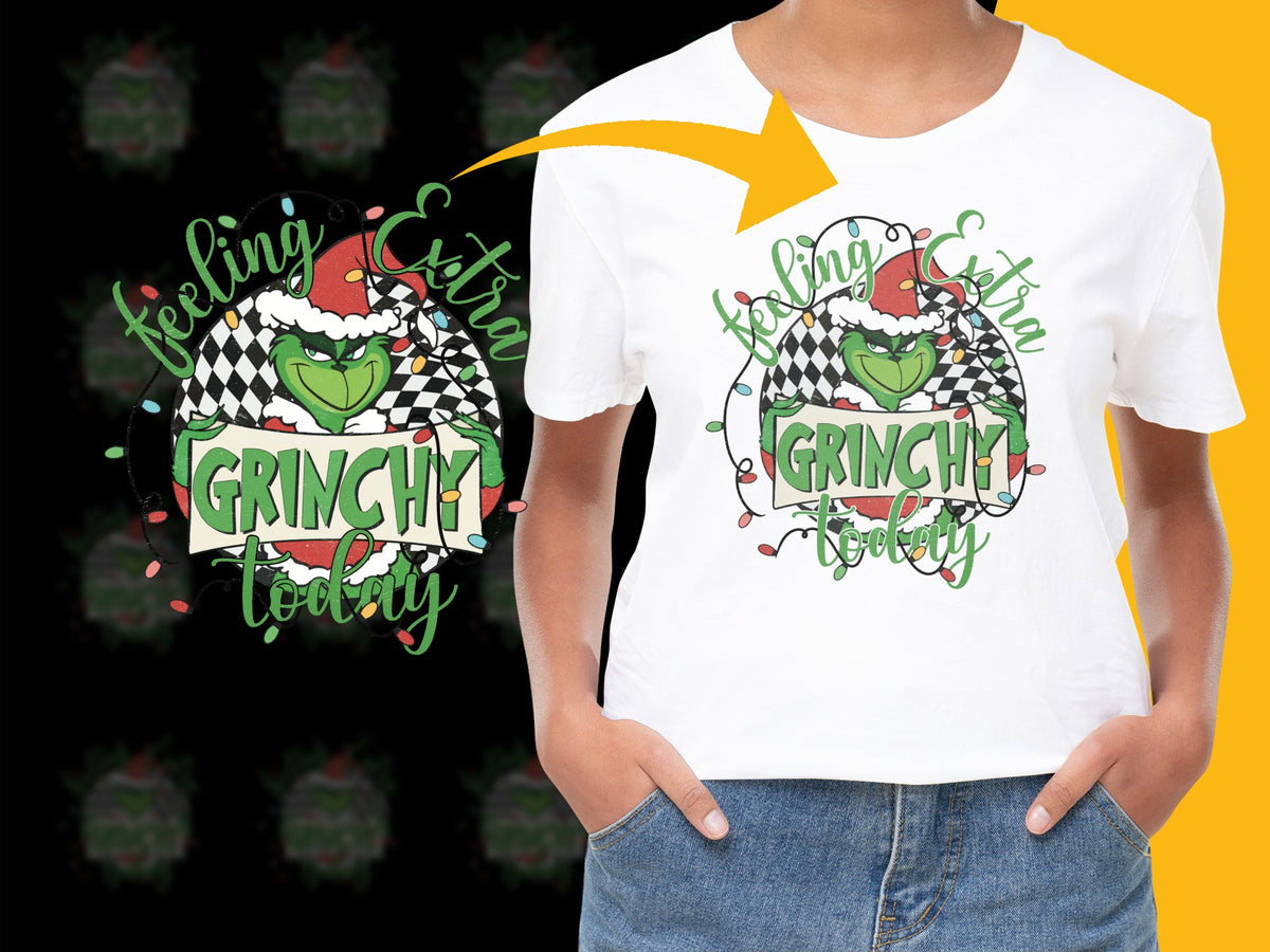Kids Feeling Extra Grinchy Today Shirt, Funny Christmas Graphic Tee, Holiday Top