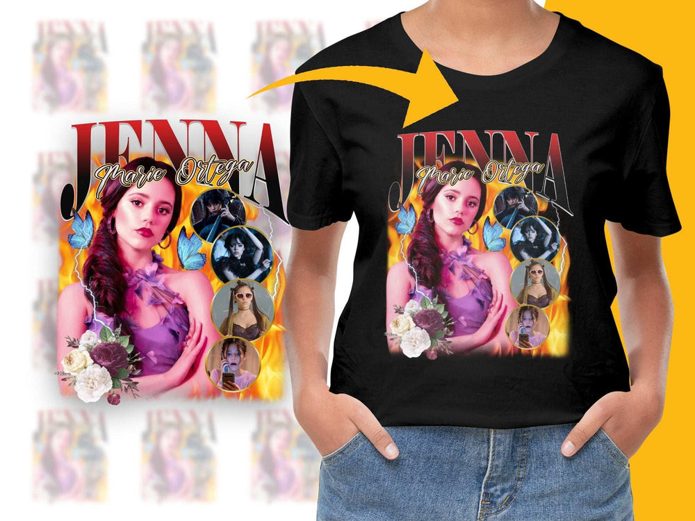 Jenna Graphic Tee Women's Custom Pop Art Print Vintage Style Dog Motif T-Shirt