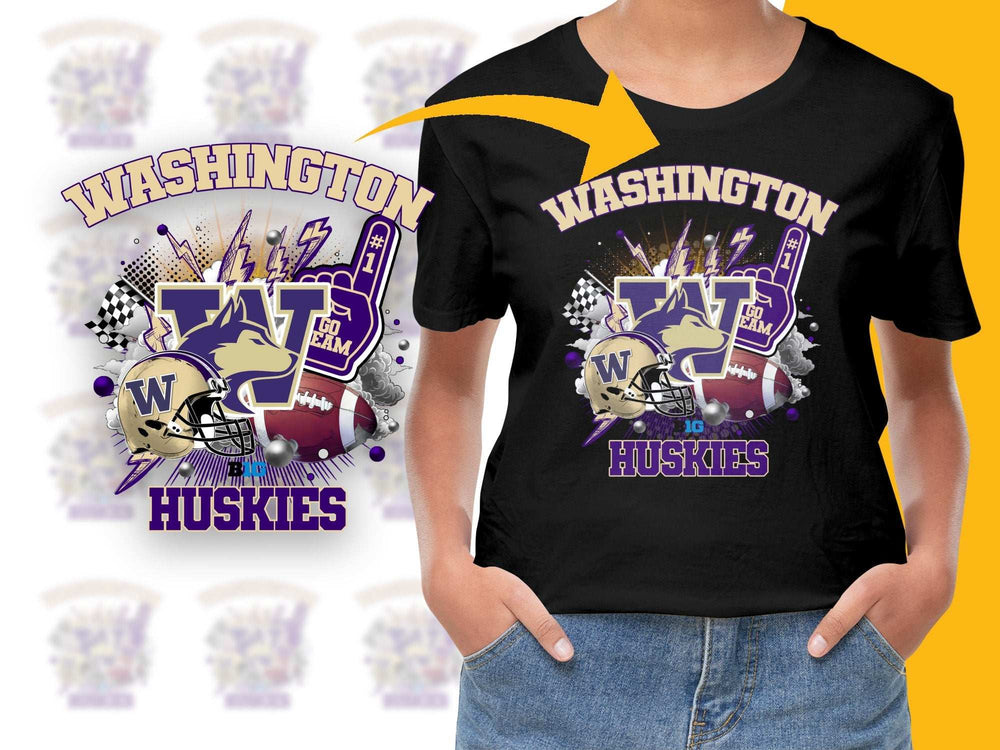 Washington Huskies T-Shirt, College Football Fan Apparel, Purple Graphic Tee, Sports Team Merchandise