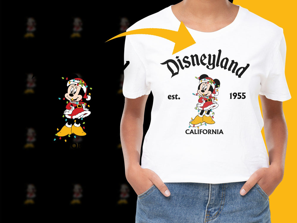 Vintage Disneyland T-Shirt, California 1955 Minnie Mouse Graphic Tee, Retro Theme Park Fashion, Collectible Disney Apparel