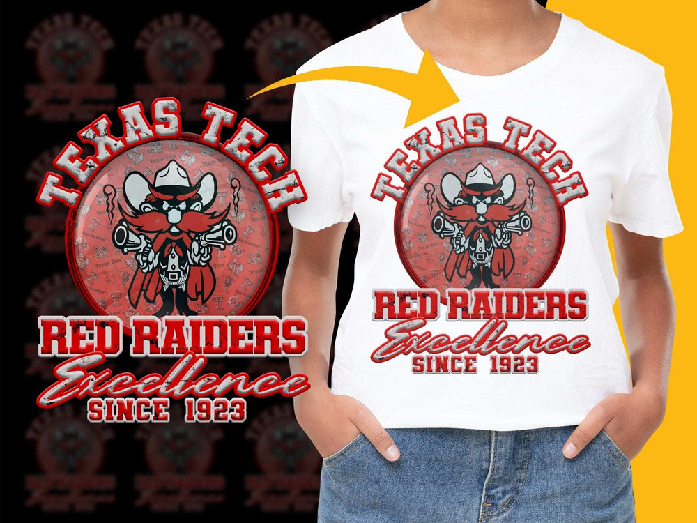 Texas Tech Red Raiders T-Shirt, Excellence Since 1923 Graphic Tee, Vintage College Apparel