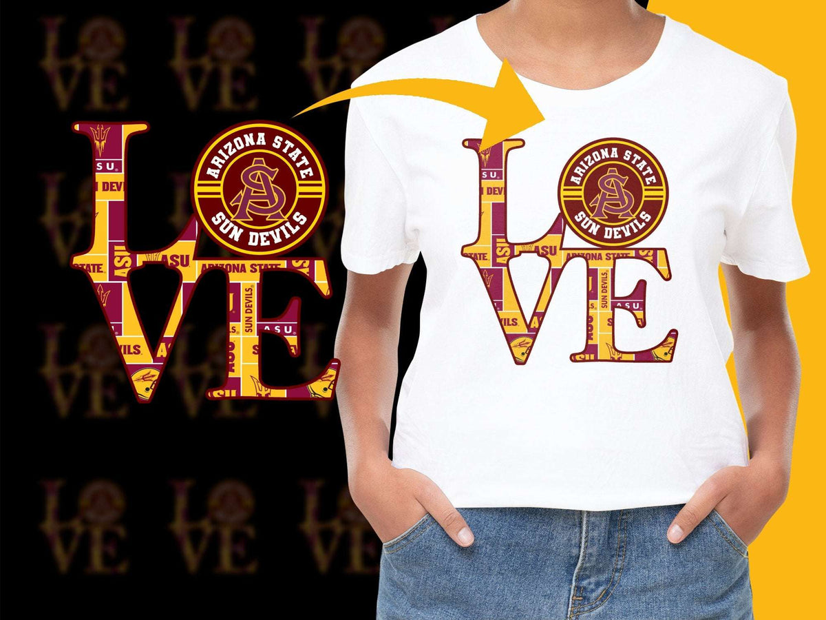 Arizona State University T-Shirt, Love ASU Graphic Tee, Casual Collegiate Apparel, Sun Devils Fan Wear