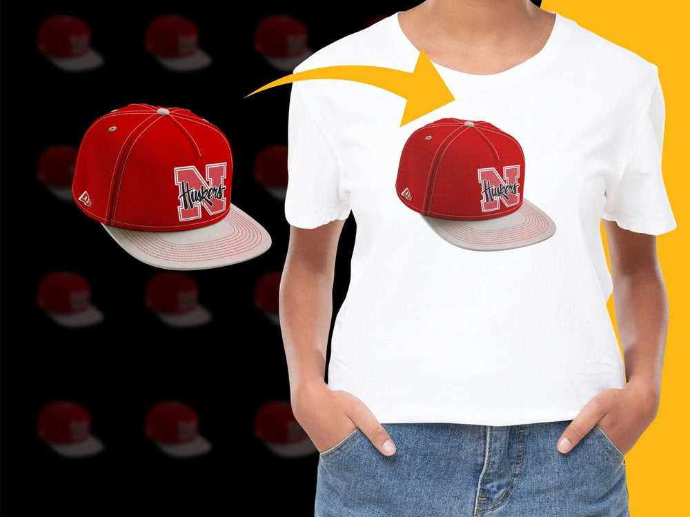 Red Baseball Cap and White T-Shirt Set, Embroidered Logo, Unisex Casual Sportswear, Adjustable Hat