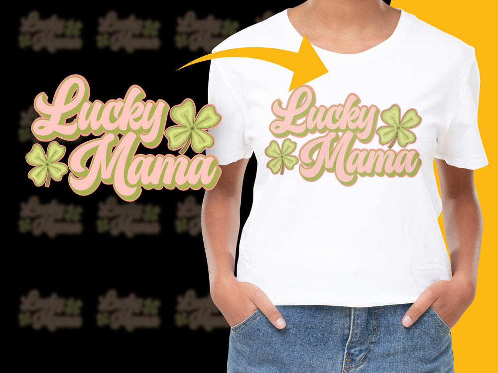 Lucky Mama St. Patrick's Day T-Shirt, Green Clover Graphic Tee, Women's Spring Fashion Top, Casual Wear