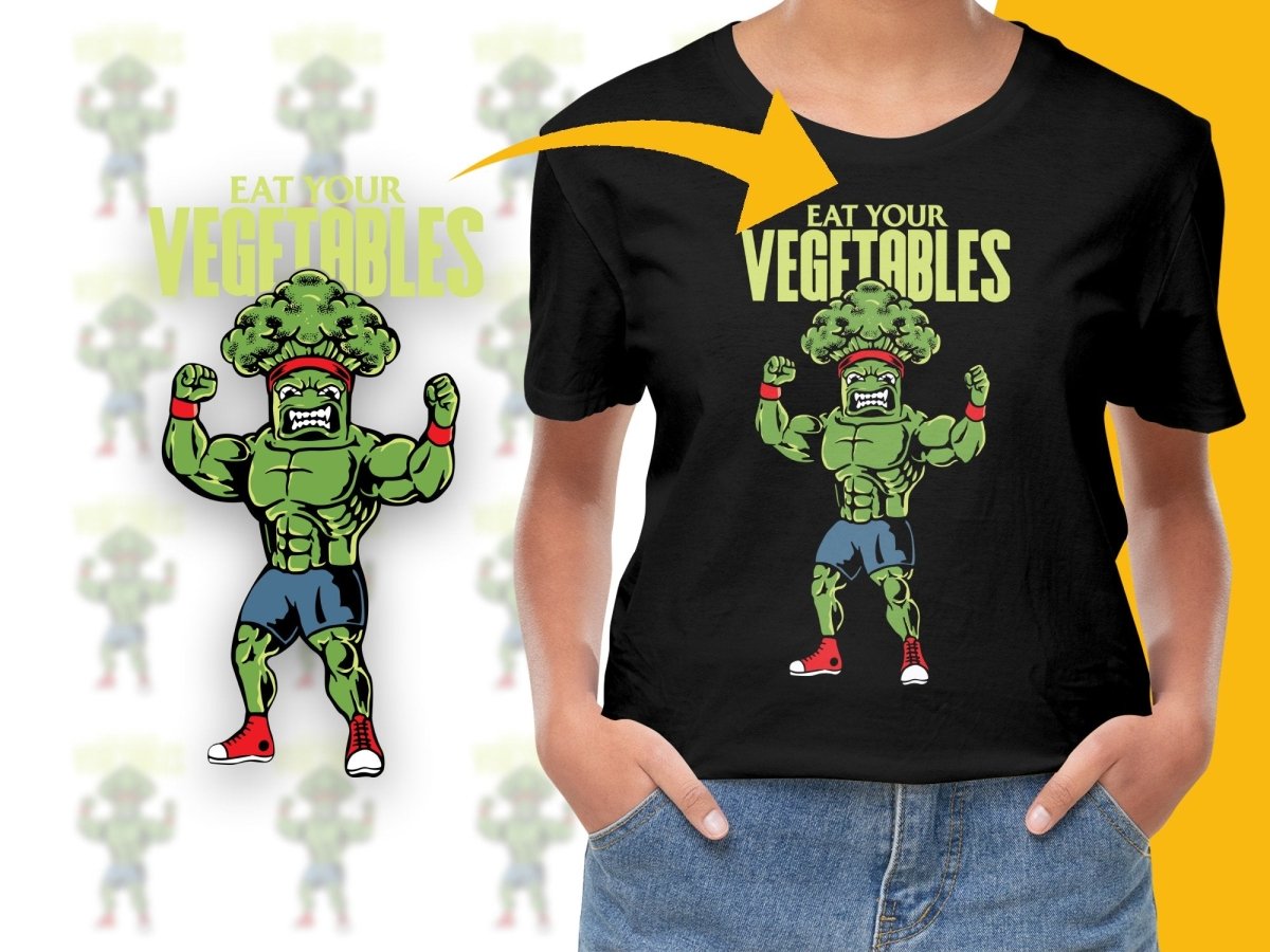 Eat Your Vegetables Broccoli Cartoon Fitness PNG File - Teepew