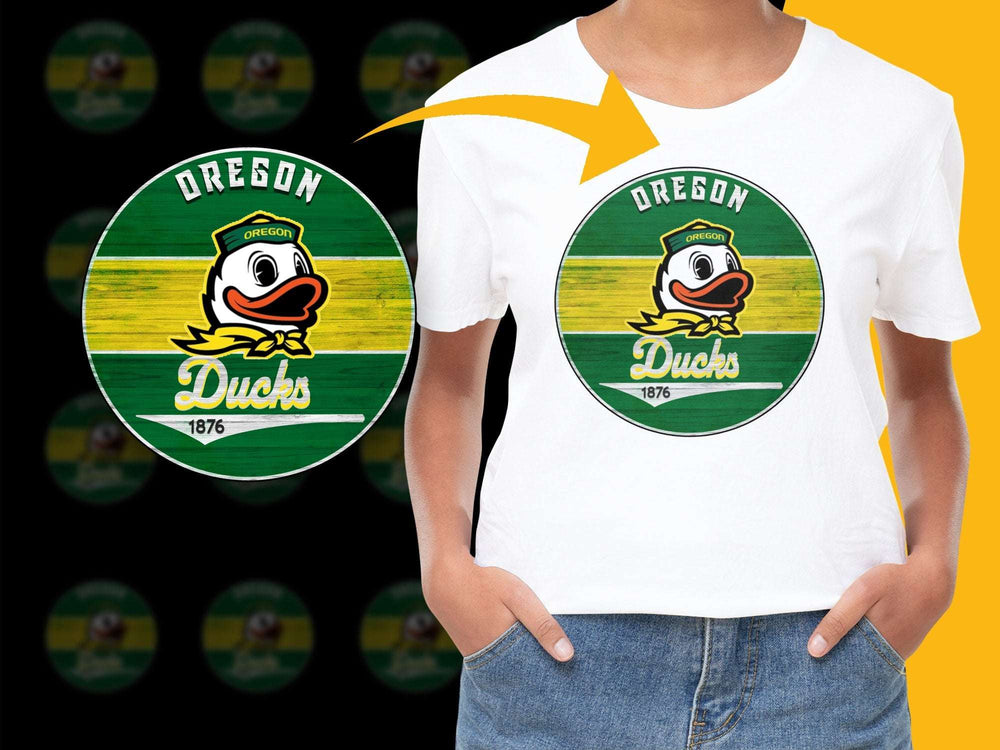 Oregon Ducks T-Shirt, Vintage College Logo, Kids Sports Fan Apparel, Green and Yellow