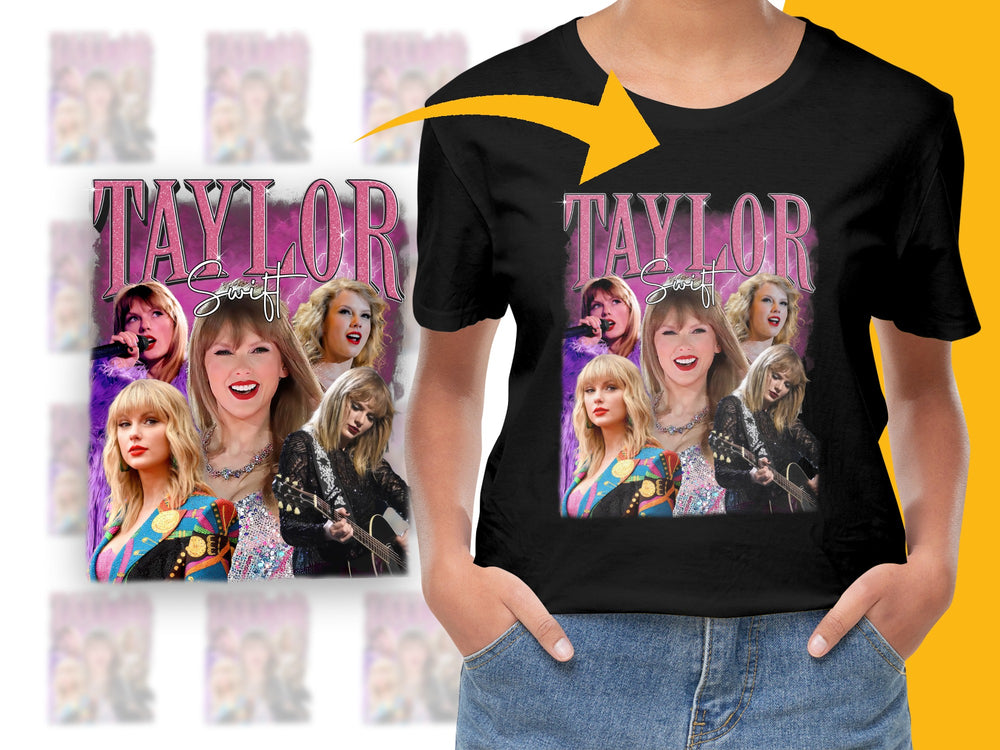 Taylor Swift Inspired Graphic T-Shirt, Pop Music Fan Apparel, Vibrant Concert Tee