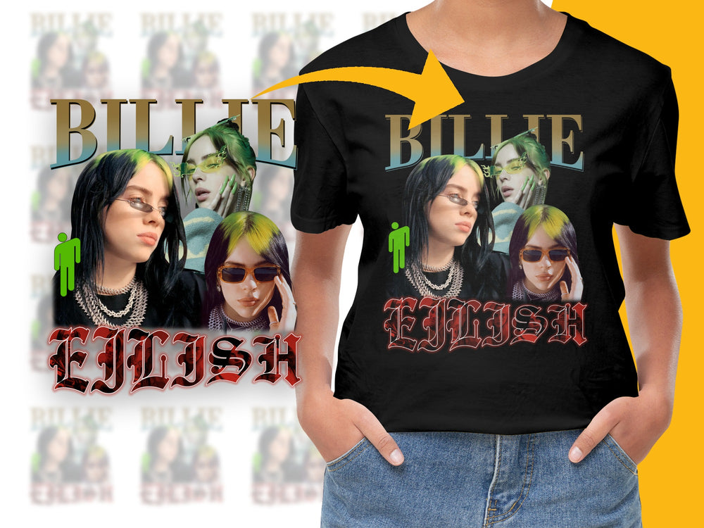 Billie Eilish Graphic T-Shirt, Trendy Pop Icon Tee, Music Artist Fan Shirt, Youthful Streetwear Top