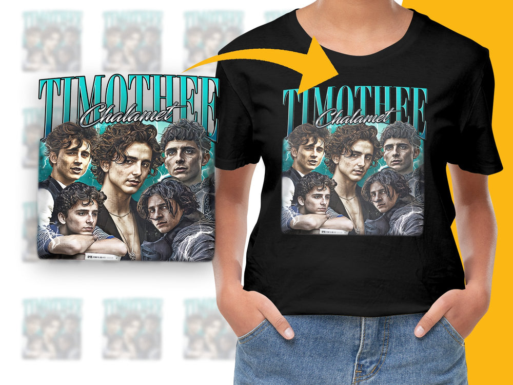 Timothee Chalamet Fan Art T-Shirt, Graphic Tee, Movie Star Portrait, Casual Wear