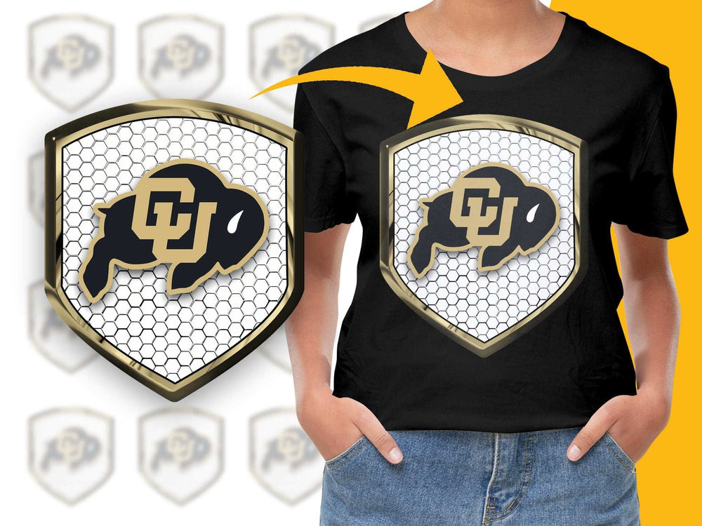 Buffalo Logo Black T-Shirt, University Sports Team Graphic Tee, Casual Wear