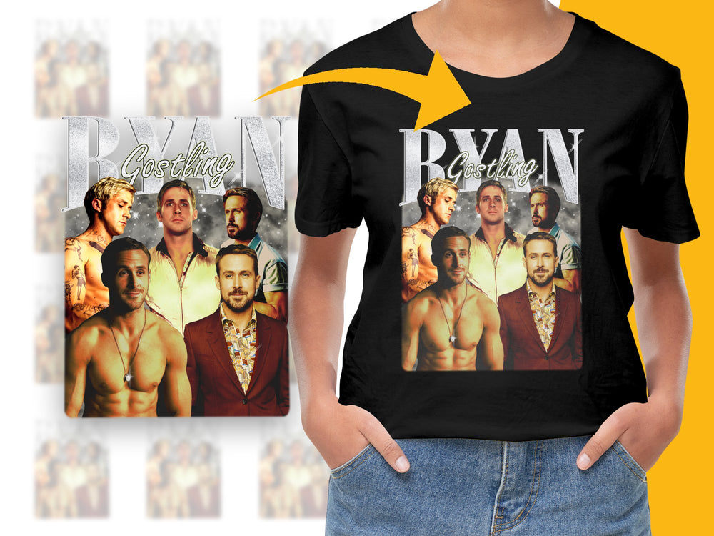 Ryan Gosling Graphic T-Shirt, Multiple Movie Scenes, Vintage Style, Men's Fashion Tee, Unique Gift Idea