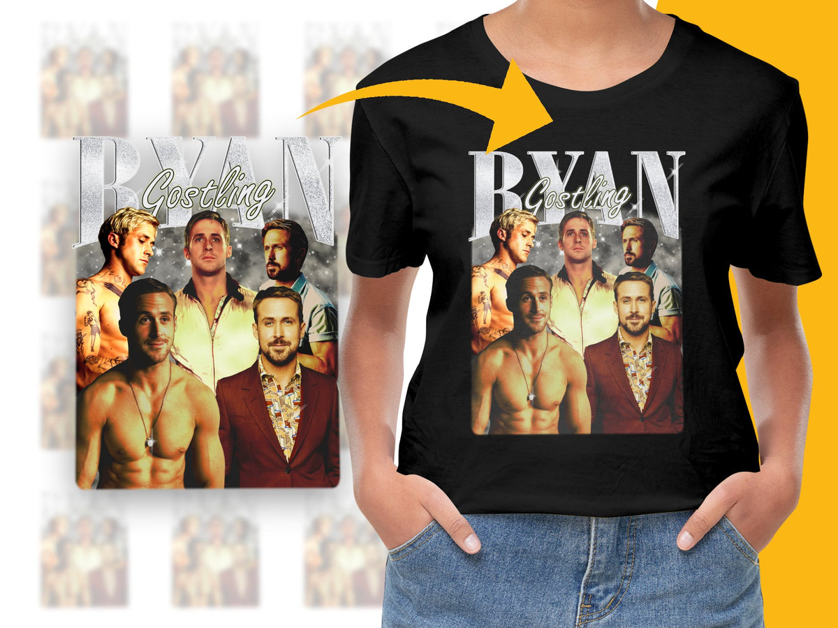 Ryan Gosling Graphic T-Shirt, Multiple Movie Scenes, Vintage Style, Men's Fashion Tee, Unique Gift Idea