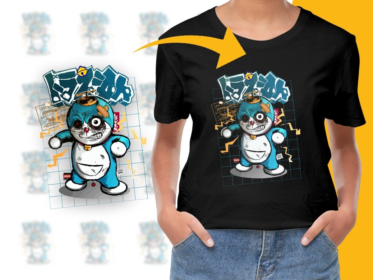 Edgy Cartoon Character Doraemon Graphic PNG File - Teepew