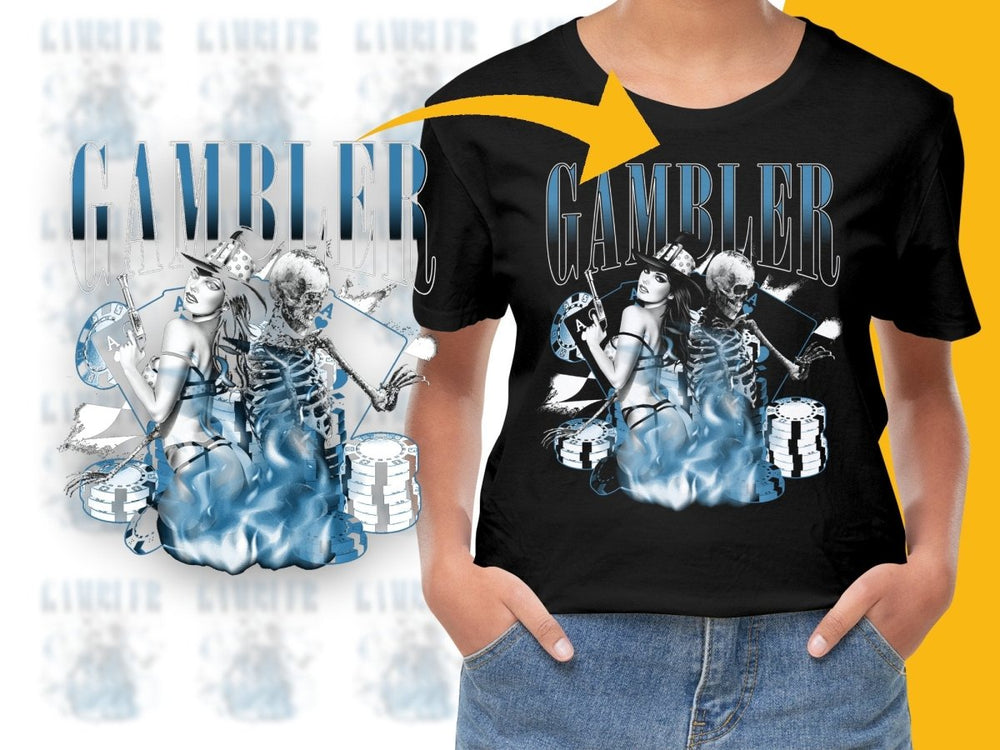 Edgy Gambler Skeleton Poker Graphic PNG File - Teepew