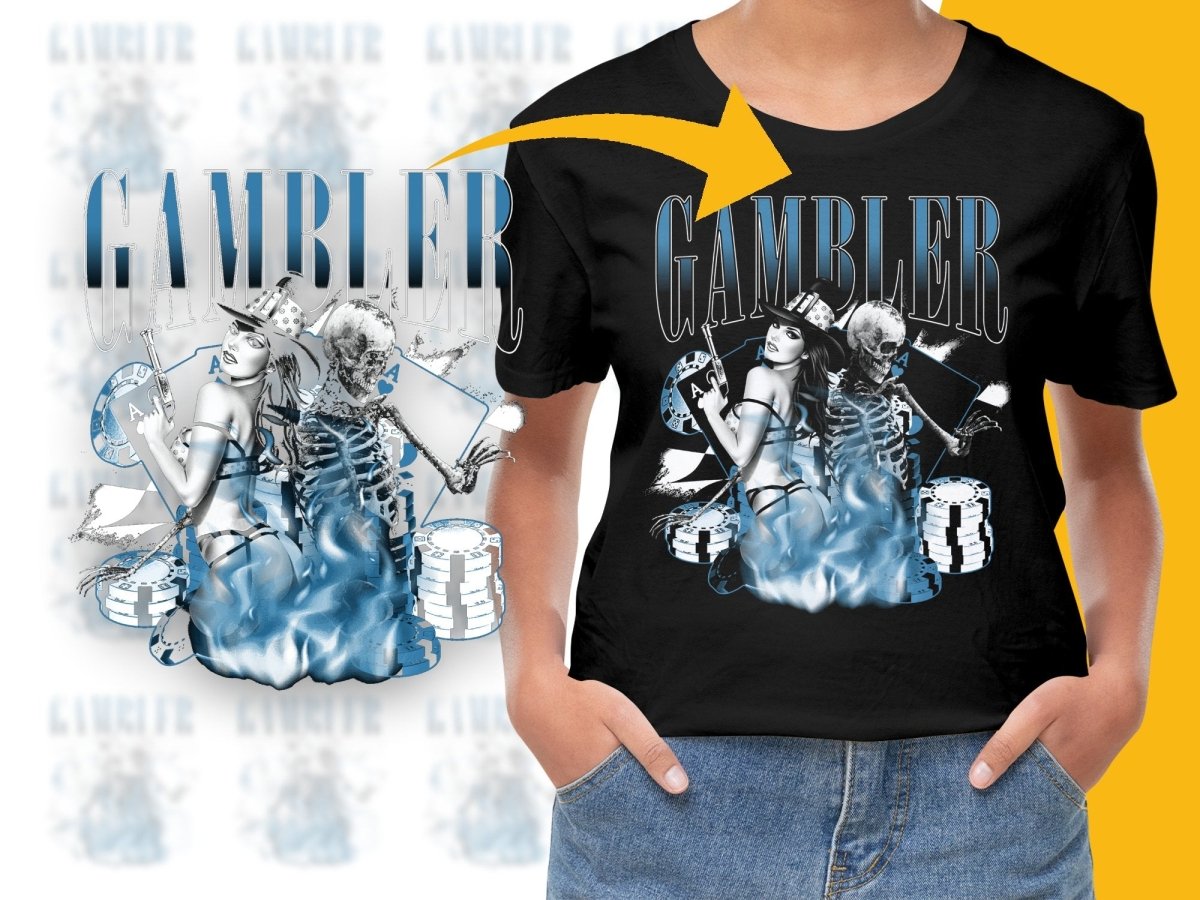 Edgy Gambler Skeleton Poker Graphic PNG File - Teepew